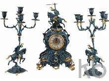 Композиция «Победитель»:  интерьерные часы с подсвечниками