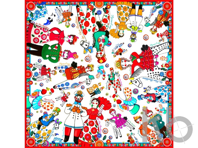 Платок «Дымковская игрушка»