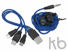 Набор «In motion» с наушниками и зарядным кабелем 3 в 1