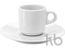 Stackable porcelain cup and saucer (70 ml)