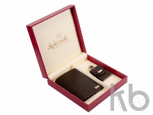 Набор: мужское портмоне, брелок-монетница