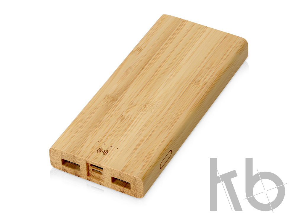 Внешний беспроводной аккумулятор из бамбука «Bamboo Air», 10000 mAh