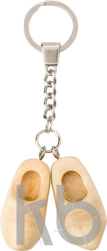 Steel key ring with a set wooden Dutch shoes