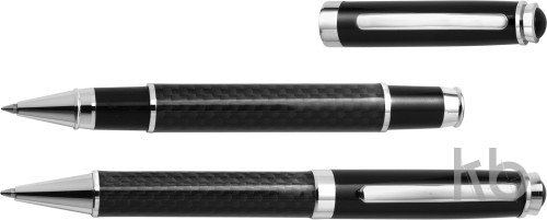 Carbon fibre and brass writing set