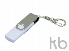USB 2.0- флешка на 64 Гб с поворотным механизмом и дополнительным разъемом Micro USB