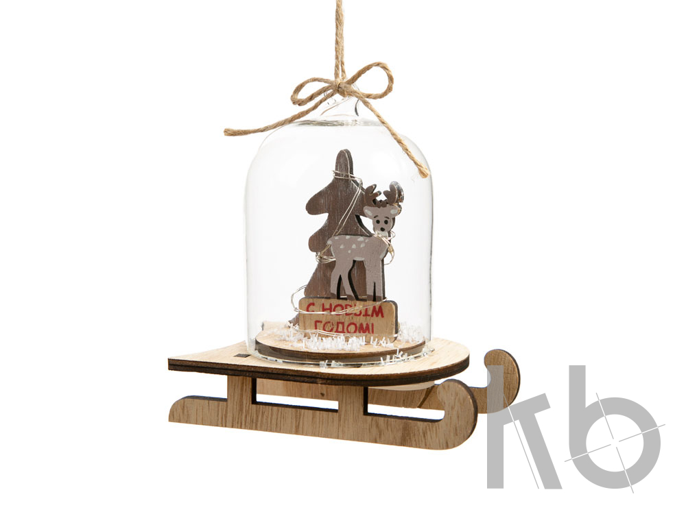 Новогоднее украшение «Олень в колбе»