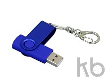 USB 2.0- флешка промо на 16 Гб с поворотным механизмом и однотонным металлическим клипом
