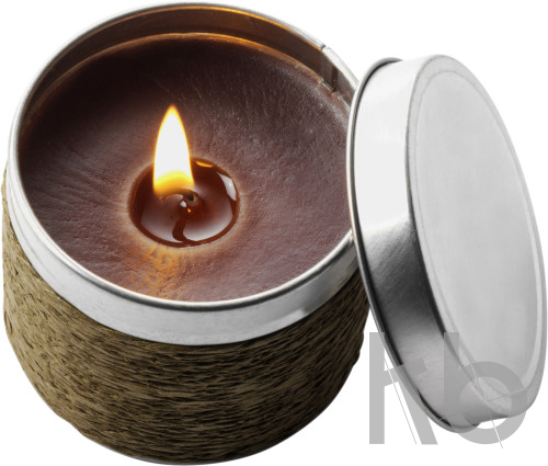 Tin with scented candle