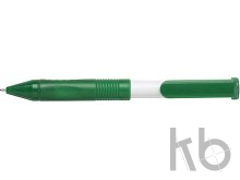 Plastic ballpen with metal bottle opener.