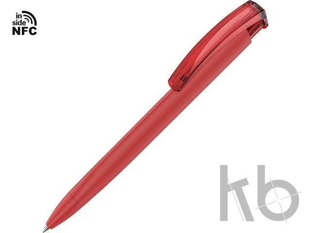 Ручка пластиковая шариковая трехгранная «Trinity K transparent Gum» soft-touch с чипом передачи информации NFC