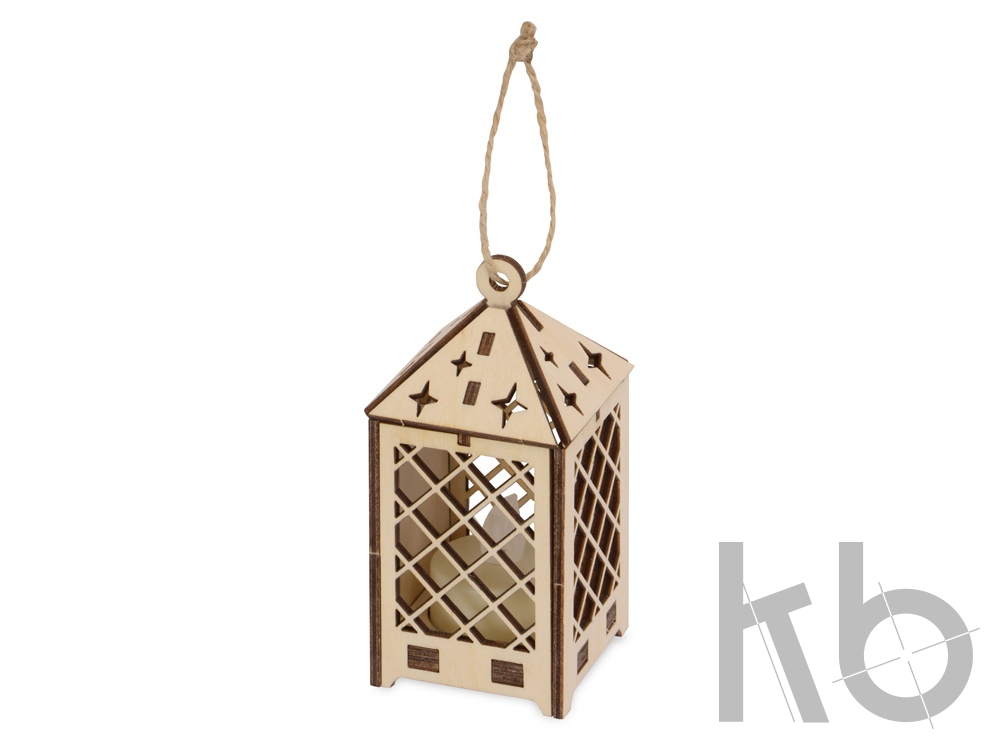 Деревянный фонарик «Лампион» с электрической свечой