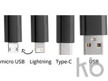 Зарядный кабель с разъемами micro USB, USB-C и Lightning
