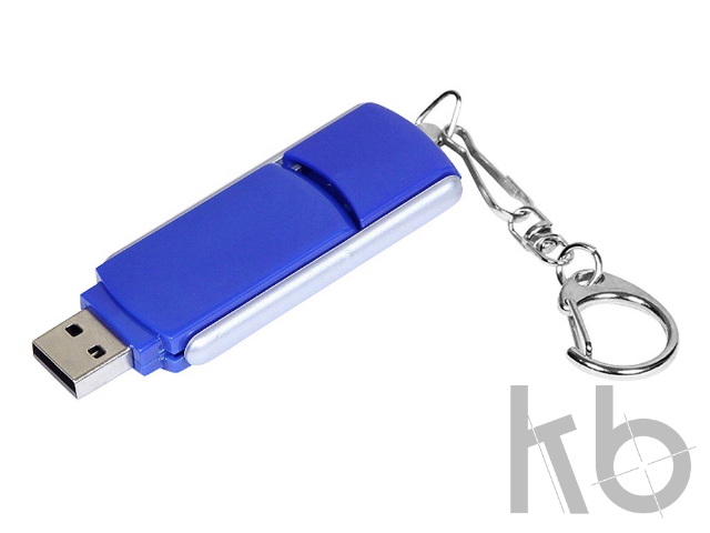 USB 2.0- флешка промо на 16 Гб с прямоугольной формы с выдвижным механизмом