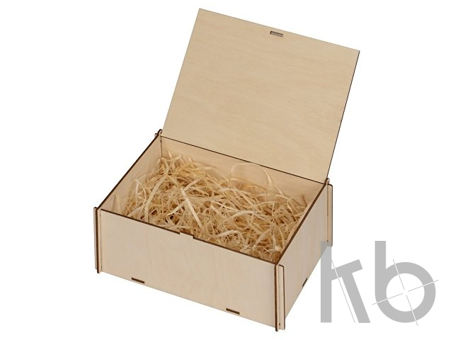 Деревянная коробка для гирлянды с наполнителем-стружкой "Ларь" Деревянная коробка с наполнителем-стружкой «Ларь»
