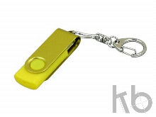 USB 3.0- флешка промо на 64 Гб с поворотным механизмом и однотонным металлическим клипом