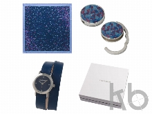 Подарочный набор Tourbillon: держатель для сумки, шелковый платок, часы наручные