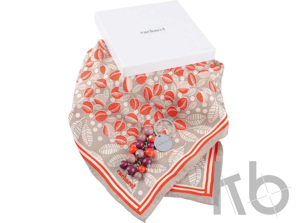 Набор: брелок, платок шелковый