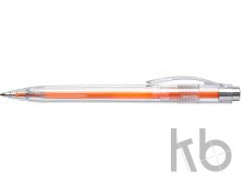 Plastic transparent ballpen with coloured refill