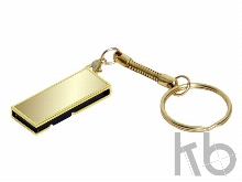 USB 2.0- флешка на 8 Гб с поворотным механизмом и зеркальным покрытием