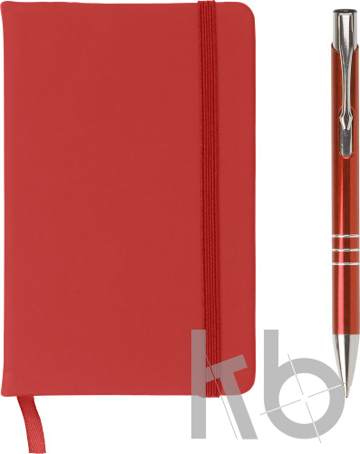 PU notebook with aluminium ballpen