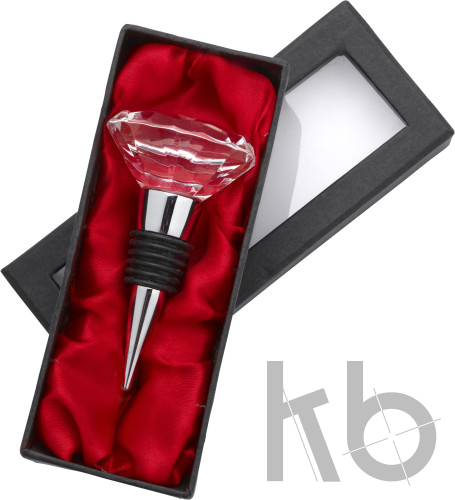 Metal and glass wine stopper