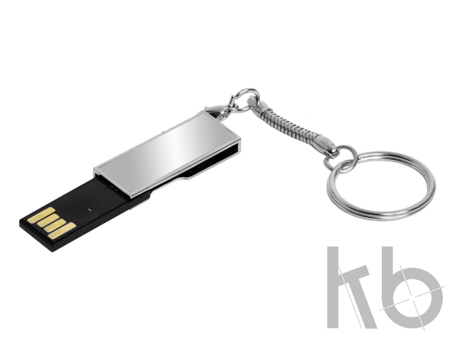 USB 2.0- флешка на 32 Гб с поворотным механизмом и зеркальным покрытием