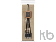 Кабель 3 в 1 в оплетке из бамбука