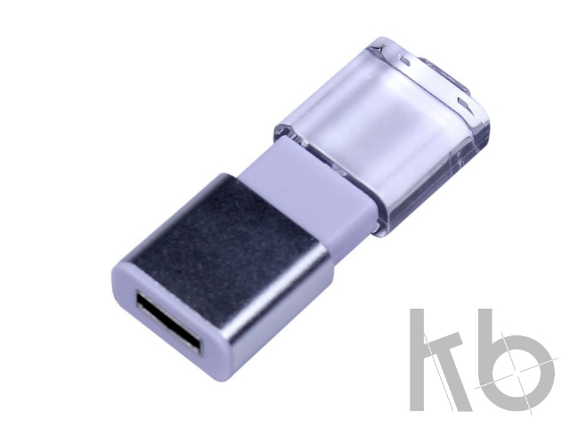 USB 2.0- флешка промо на 16 Гб прямоугольной формы, выдвижной механизм