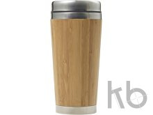 Bamboo and stainless steel travel cup