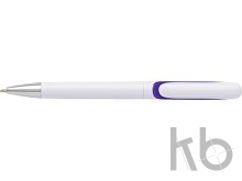 Plastic twist action ballpen with integrated clip