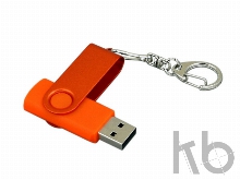 USB 3.0- флешка промо на 32 Гб с поворотным механизмом и однотонным металлическим клипом
