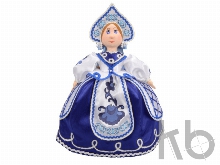 Подарочный набор «Гжель»: кукла на чайник, чайник заварной с росписью