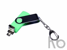 USB 2.0/micro USB/Type-C- флешка на 16 Гб c поворотным механизмом