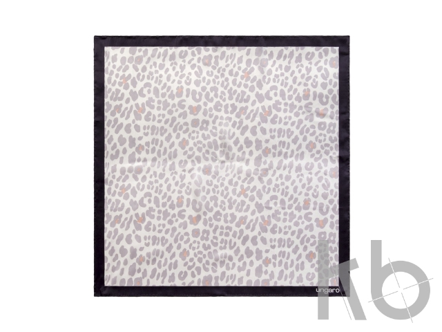 Шелковый платок Léopardo White-grey