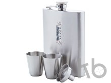 Набор: фляжка, 2 стопки и воронка