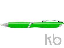 Plastic ballpen with solid colour barrel