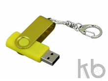 USB 2.0- флешка промо на 32 Гб с поворотным механизмом и однотонным металлическим клипом