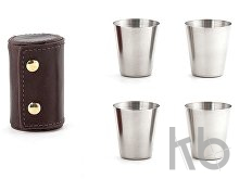 Стальные стопки в чехле из кожи «Macho»