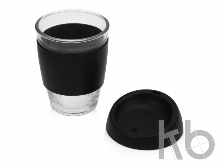 Стеклянный стакан с силиконовой крышкой и манжетой «Monday»