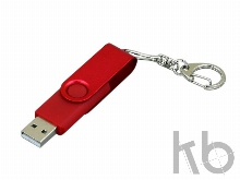USB 3.0- флешка промо на 64 Гб с поворотным механизмом и однотонным металлическим клипом