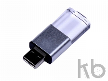 USB 2.0- флешка промо на 16 Гб прямоугольной формы, выдвижной механизм