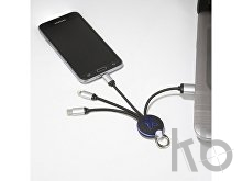 Кабель 3 в 1 с круглым брелоком и подсветкой