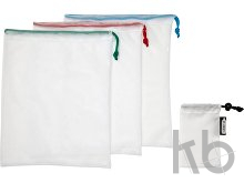 Набор сетчатых сумок «Trio» из вторичного ПЭТ