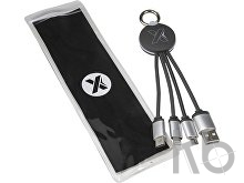 Кабель 3 в 1 с круглым брелоком и подсветкой