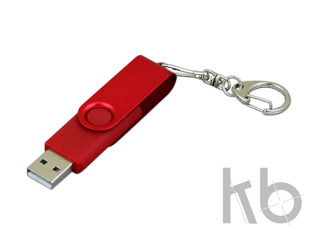 USB 3.0- флешка промо на 32 Гб с поворотным механизмом и однотонным металлическим клипом