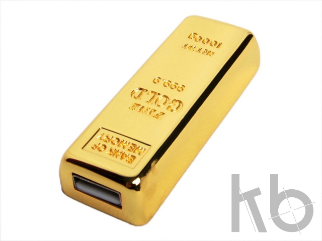 USB 2.0- флешка на 4 Гб в виде слитка золота