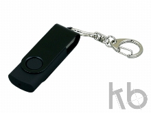 USB 2.0- флешка промо на 64 Гб с поворотным механизмом и однотонным металлическим клипом