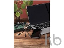 Кабель 3 в 1 на деревянной основе со светящимся логотипом