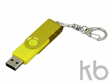 USB 2.0- флешка промо на 64 Гб с поворотным механизмом и однотонным металлическим клипом