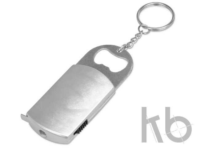 Брелок-открывалка с рулеткой и фонариком «Open»